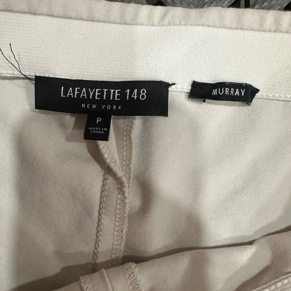 Lafayette 148 New York Murray Cream Pull On Tapered Pants Womens Size P Small - Picture 3 of 7